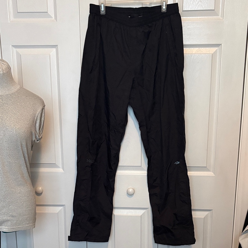Marmot Men’s Waterproof Rain Black Pants zip pockets ankle zips XL
